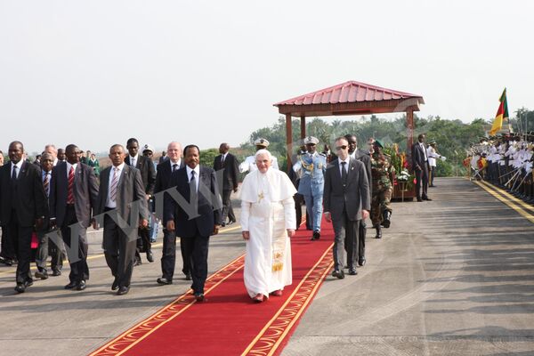 Arrivée de Benoît XVI